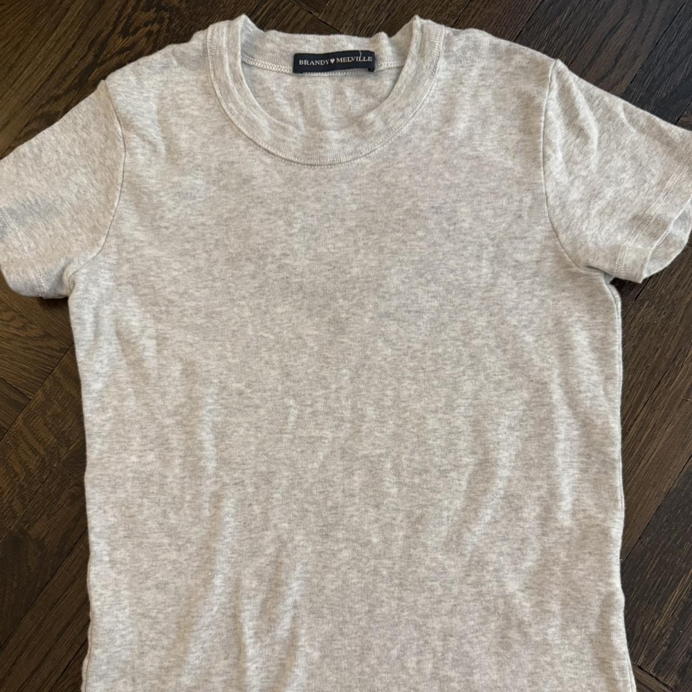 Brandy Melville Light Gray Short Sleeve Tee